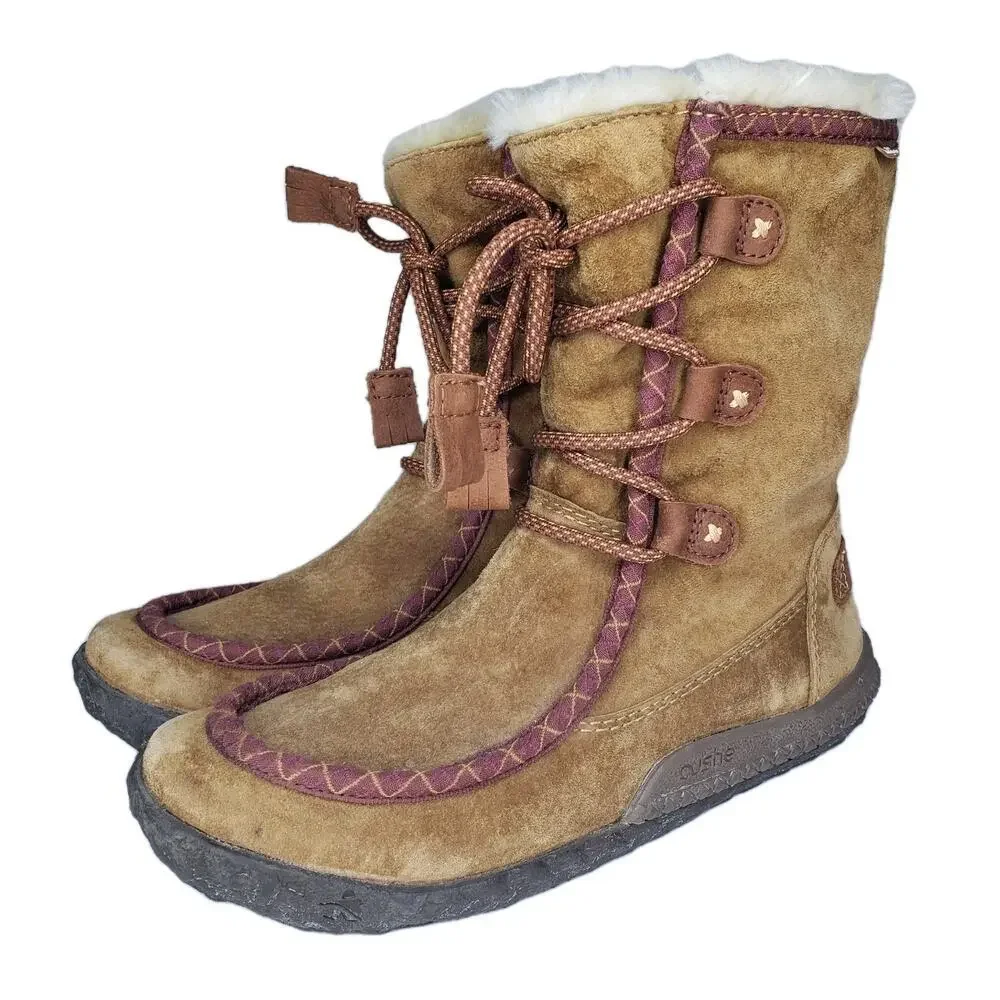 Cushe Clare Womens Size 7 Waterproof Technology Boots Lace Up Fur Lined